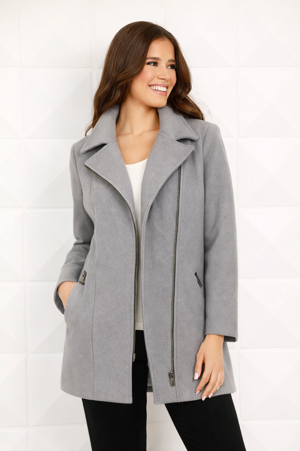 Side-Zip Car Coat – Angel Apparel