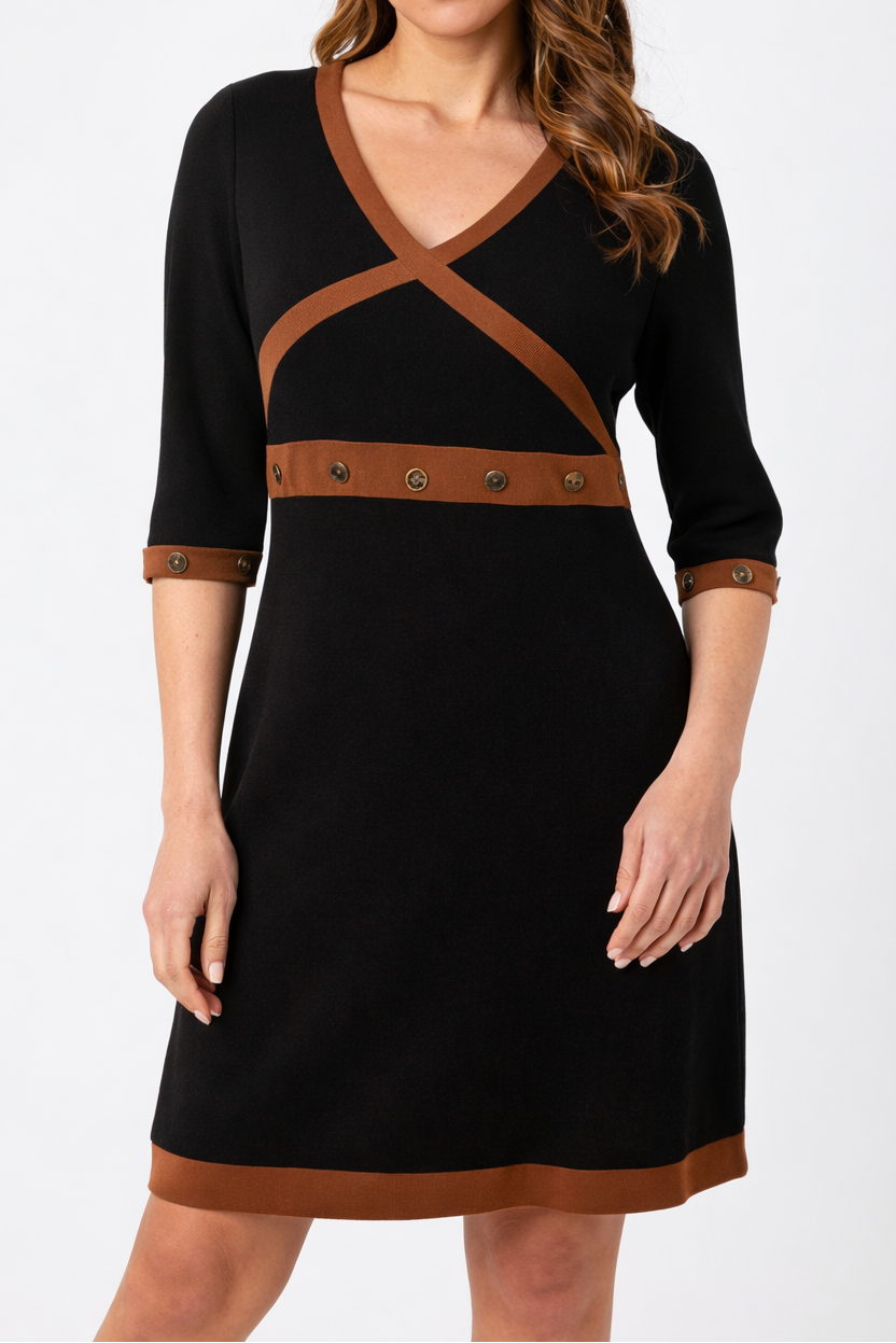 Button-Accent Dress