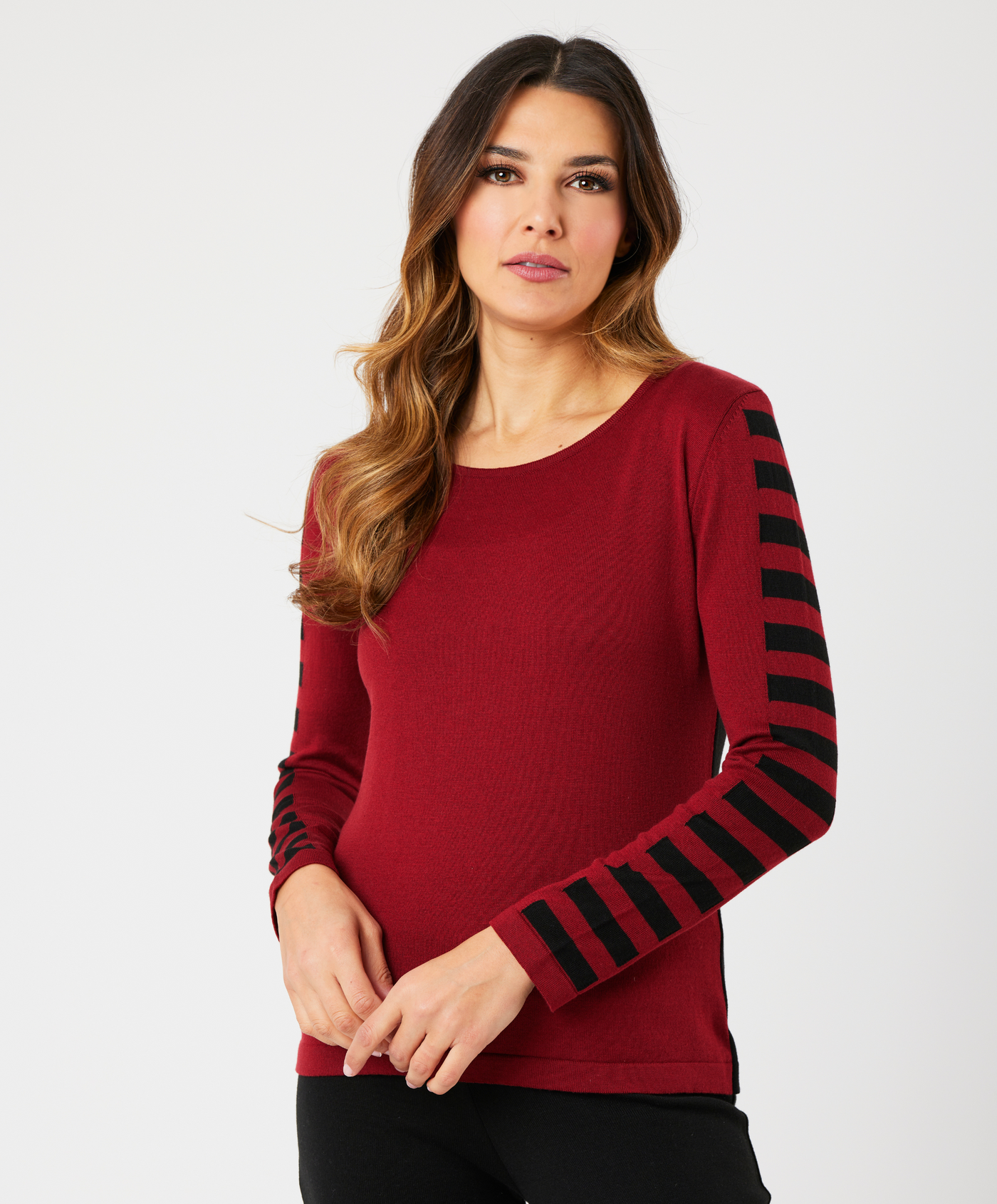 Stripe Sleeve Sweater