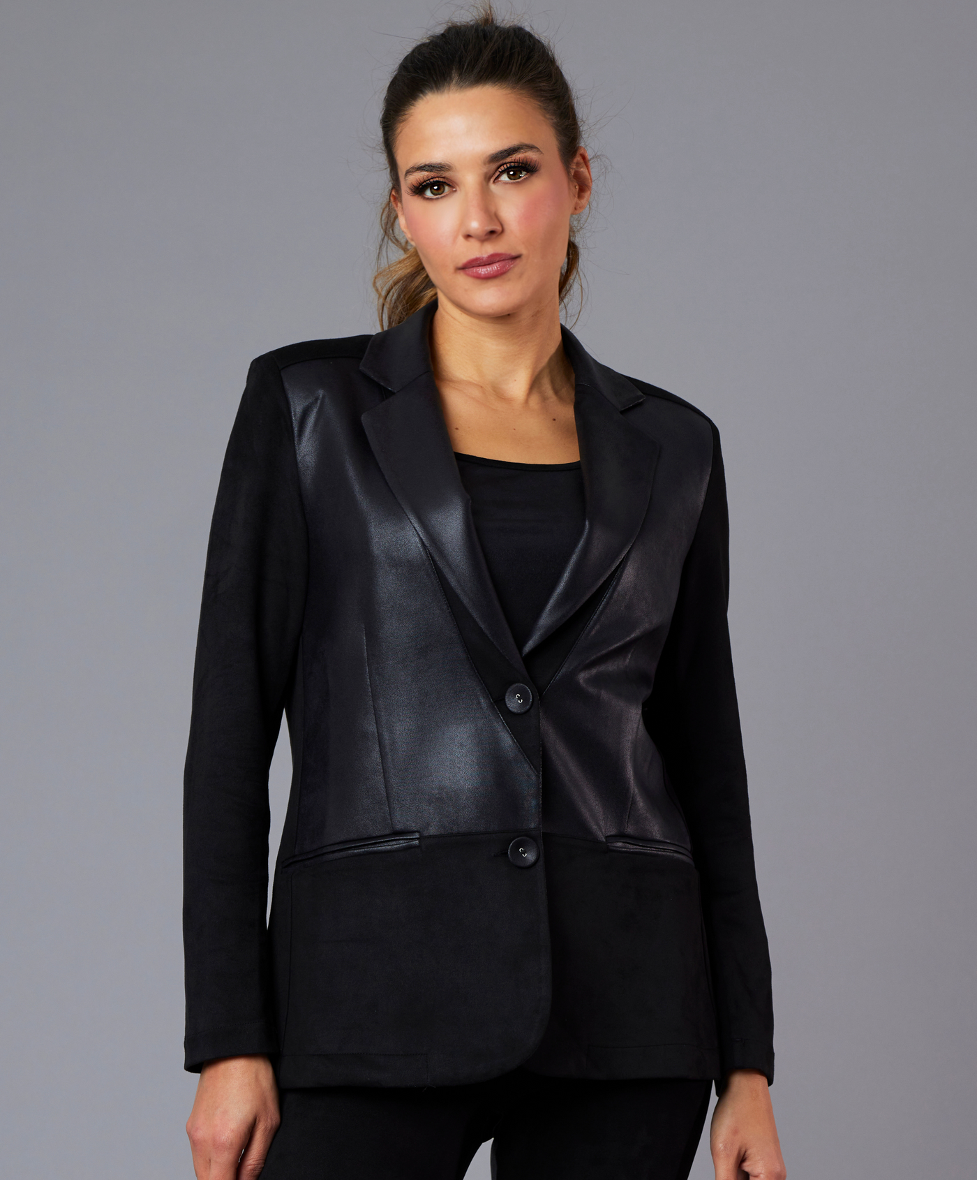 Vegan Leather Blazer