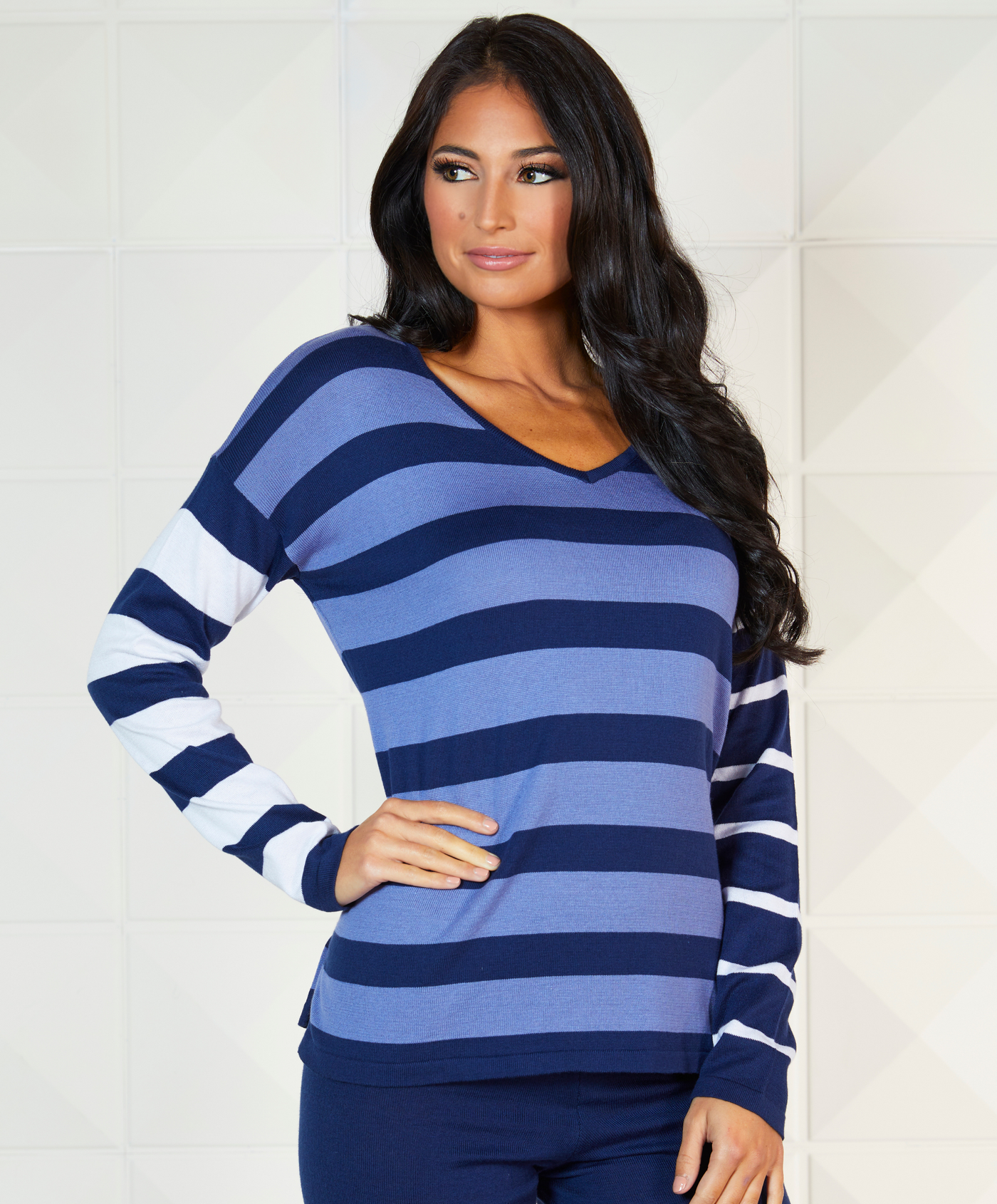 Stripe V-Neck
