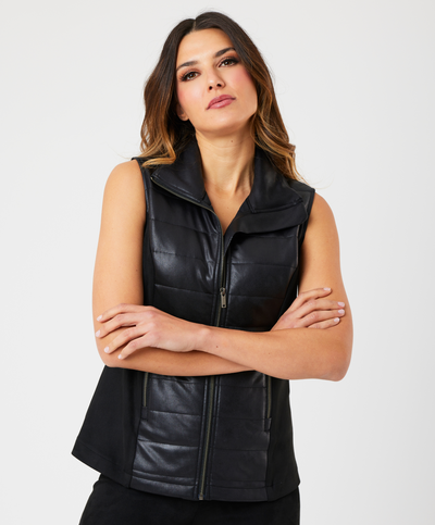 Vegan Leather/Quilted Vest