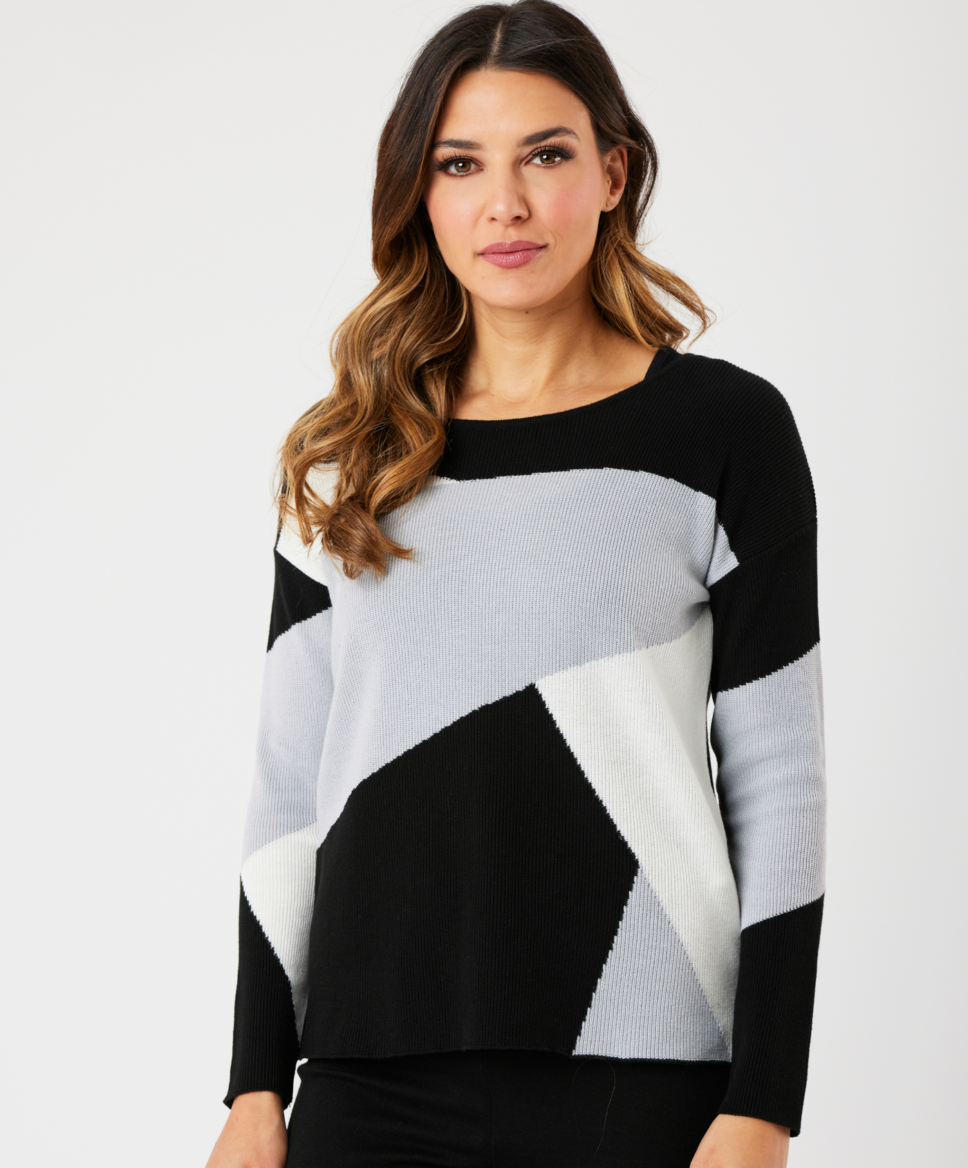 Color Block V-Neck Sweater