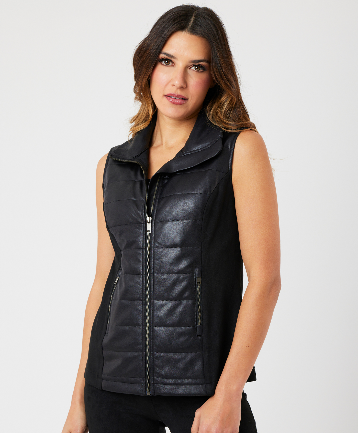 Vegan Leather/Quilted Vest