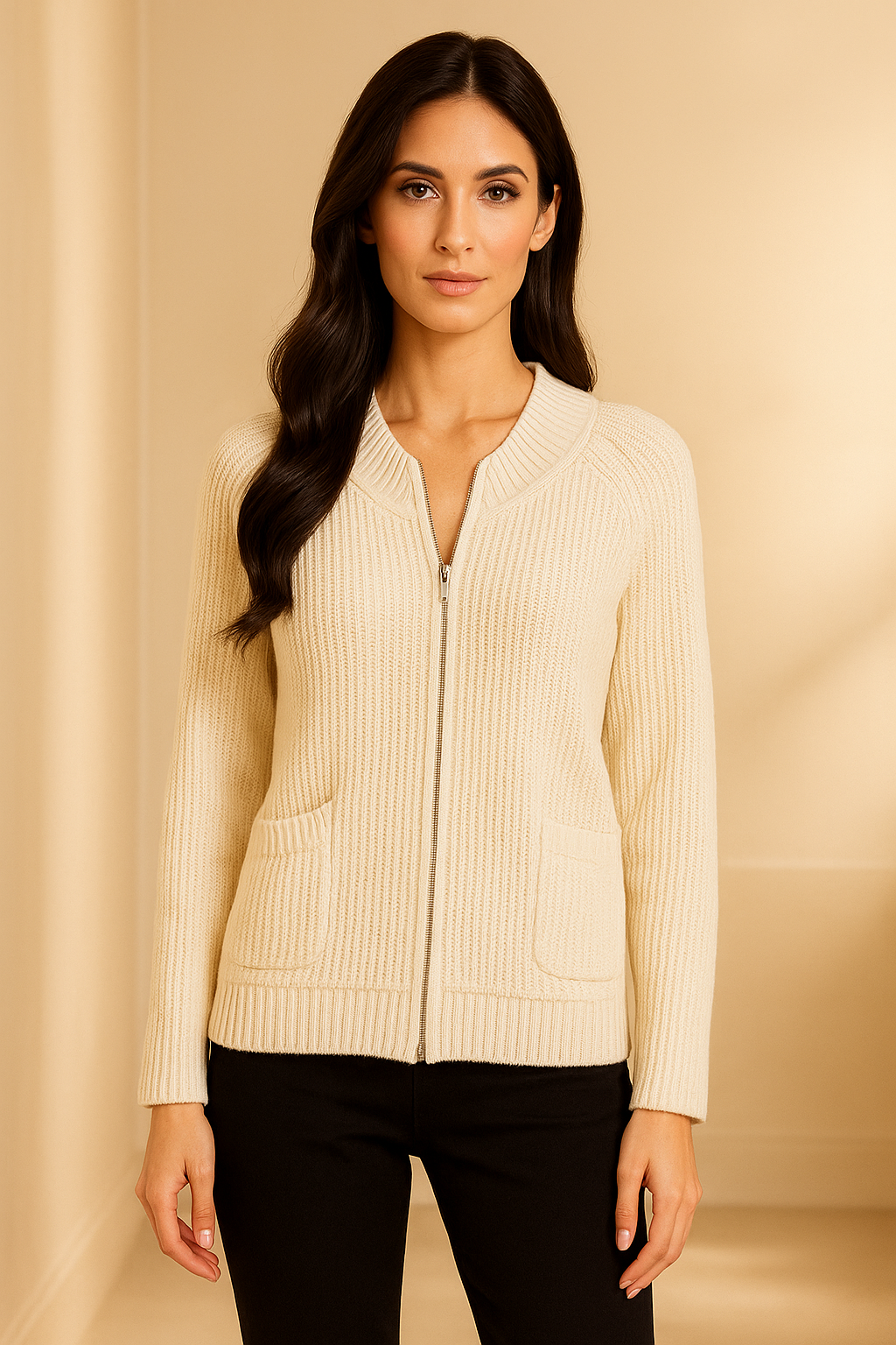 Front & Side-Zip Cardigan