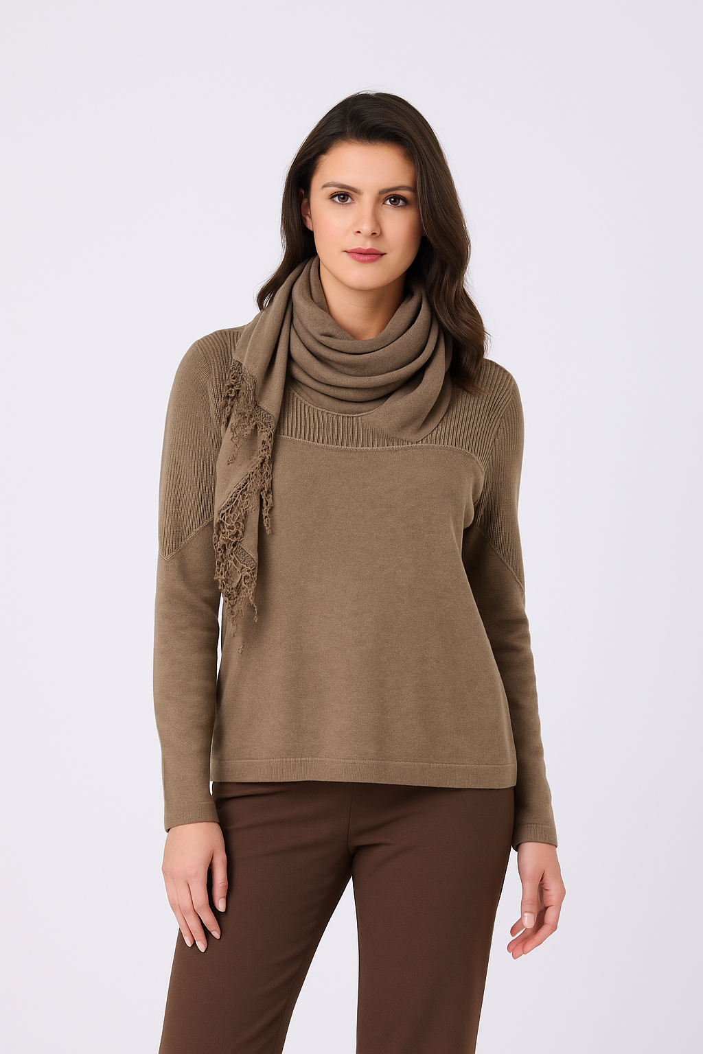 3-Piece Layered Set w/Scarf