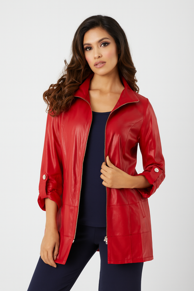 Veste zippée à manches retroussées