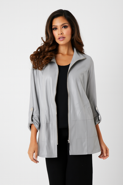 Veste zippée à manches retroussées