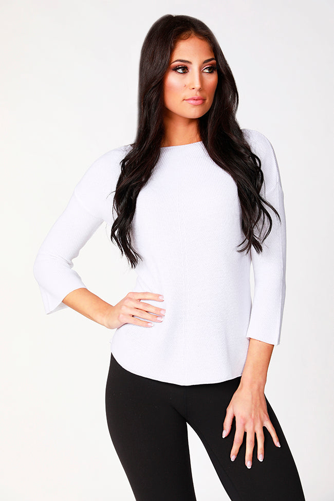 Ribbed 3/4 Sleeve Top