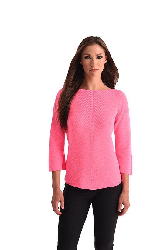 Ribbed 3/4 Sleeve Top