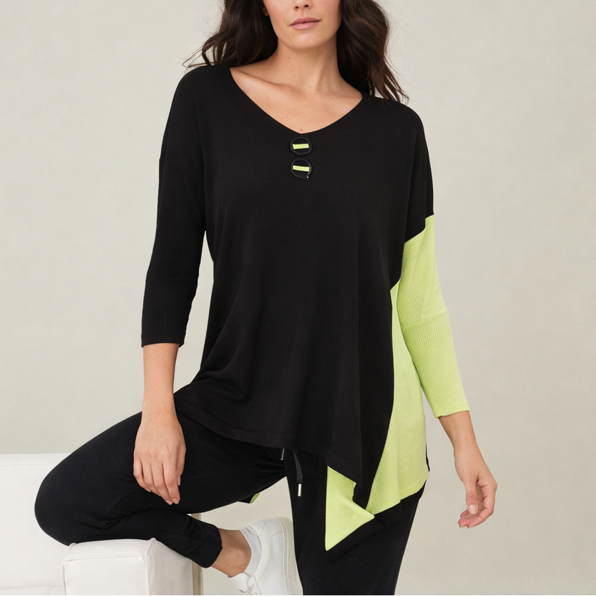 Color Block Oversize Tunic – Angel Apparel