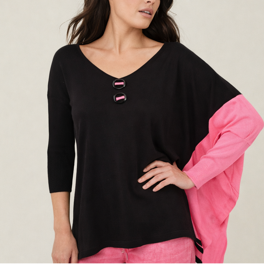 Color Block Oversize Tunic – Angel Apparel