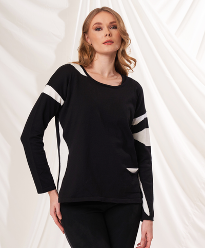 Color Block Scoop Neck