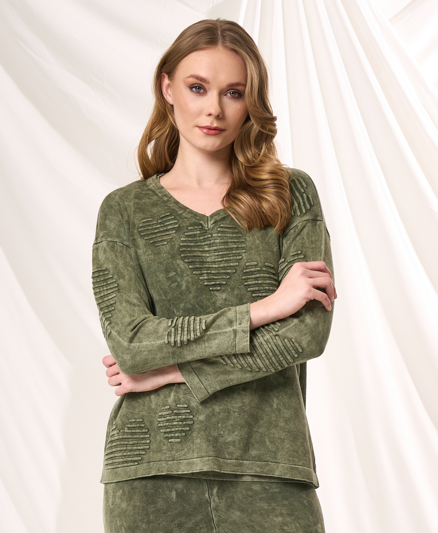 V-Neck Heart Sweater