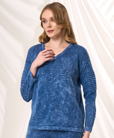 V-Neck Heart Sweater