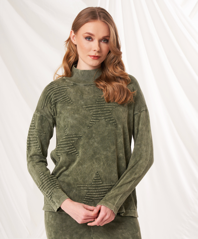 Mock Neck Star Sweater