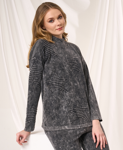 Mock Neck Star Sweater