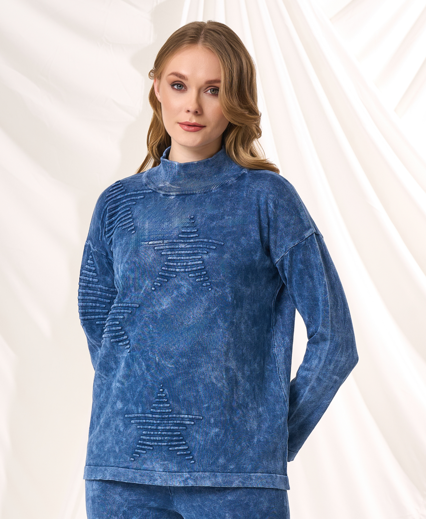 Mock Neck Star Sweater