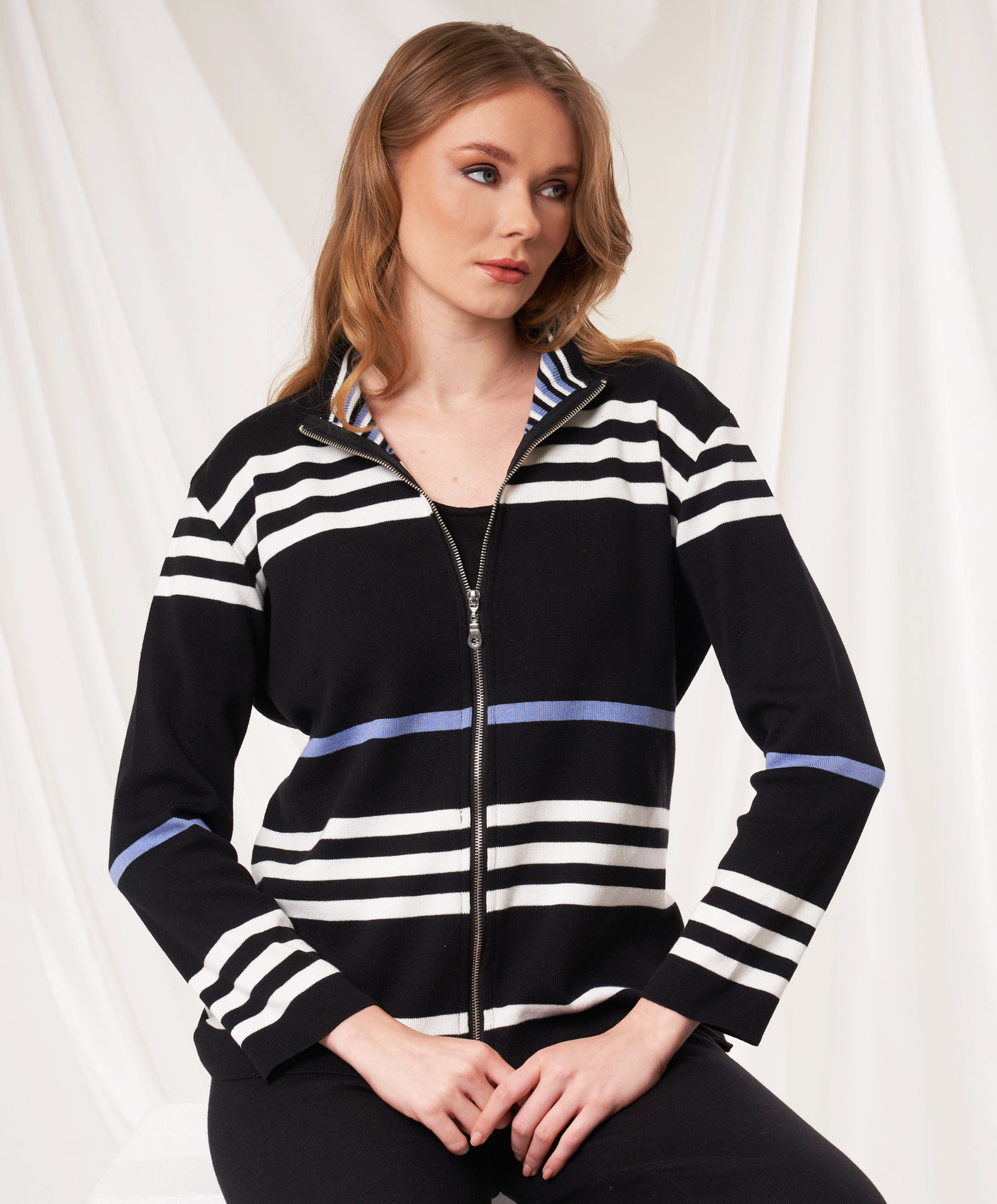 Stripe Zip Up Jacket