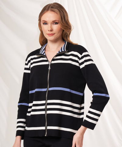 Stripe Zip Up Jacket