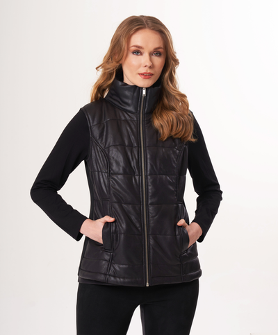 Vegan Leather/Suede Quilted Vest