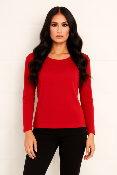 Long Sleeve Scoop Neck Top