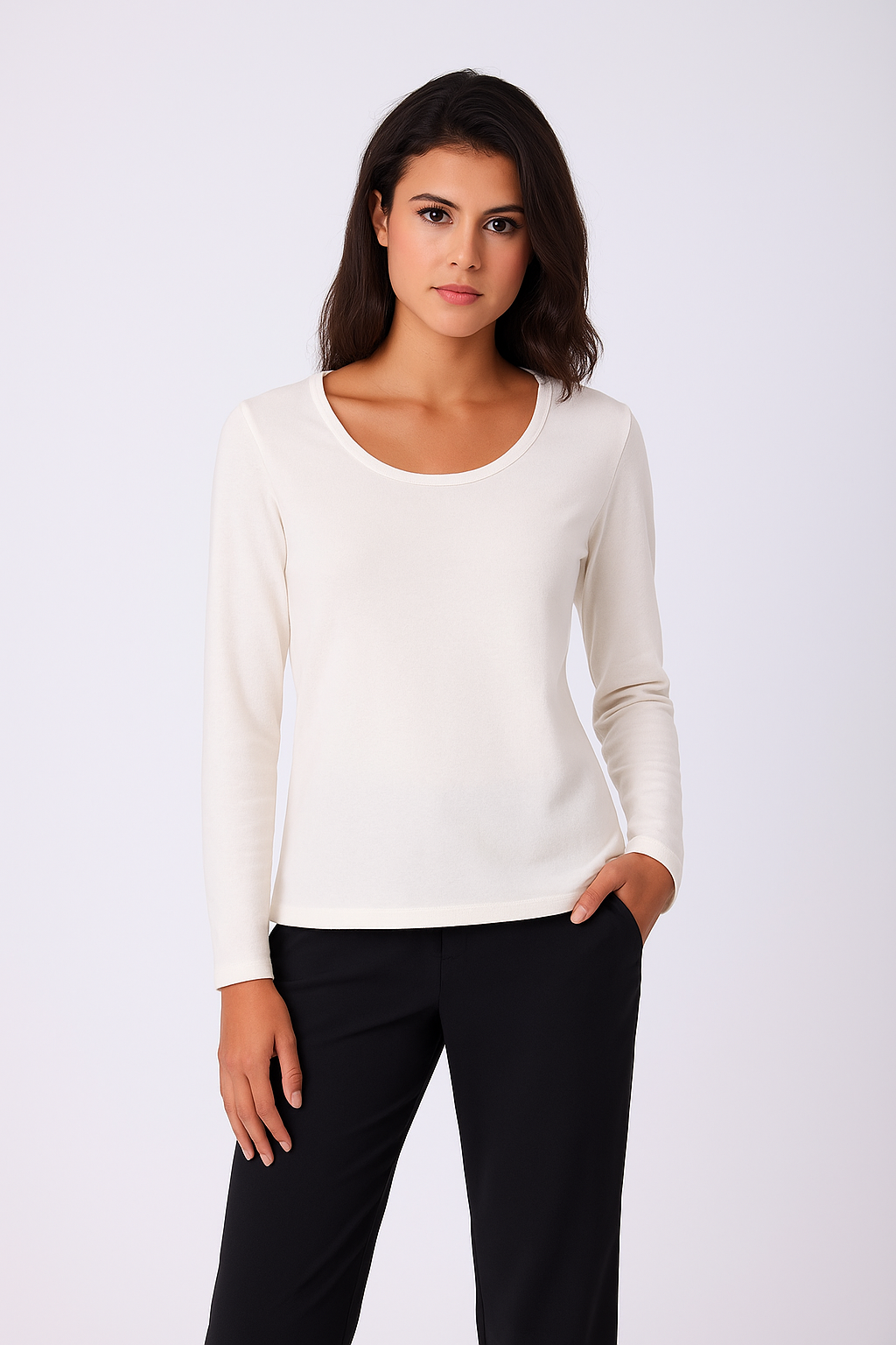 Long Sleeve Scoop Neck Top