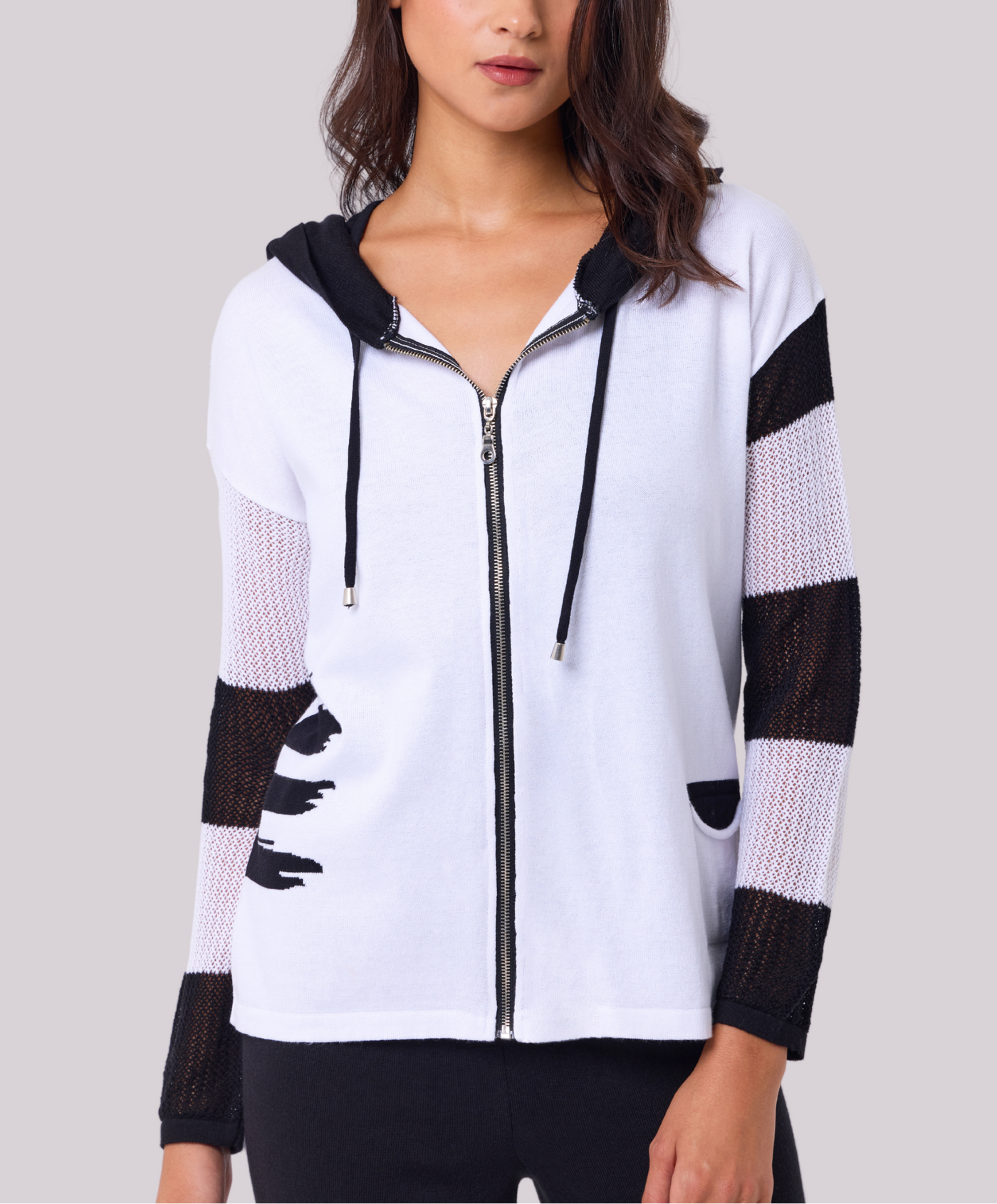 Knit Hoodie w/ Crochet Sleeves – Angel Apparel
