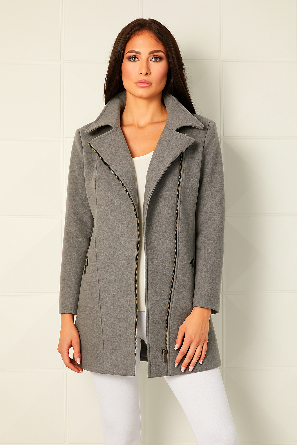 Abrigo de coche con cremallera lateral