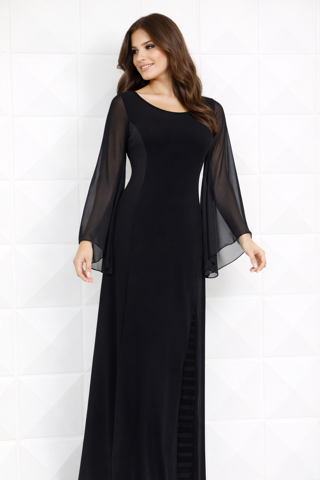 Sheer Panel Maxi Dress Angel Apparel Sheer Panel Maxi Dress Angel Apparel