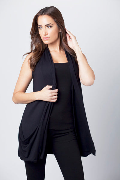 Draped Pocket Vest