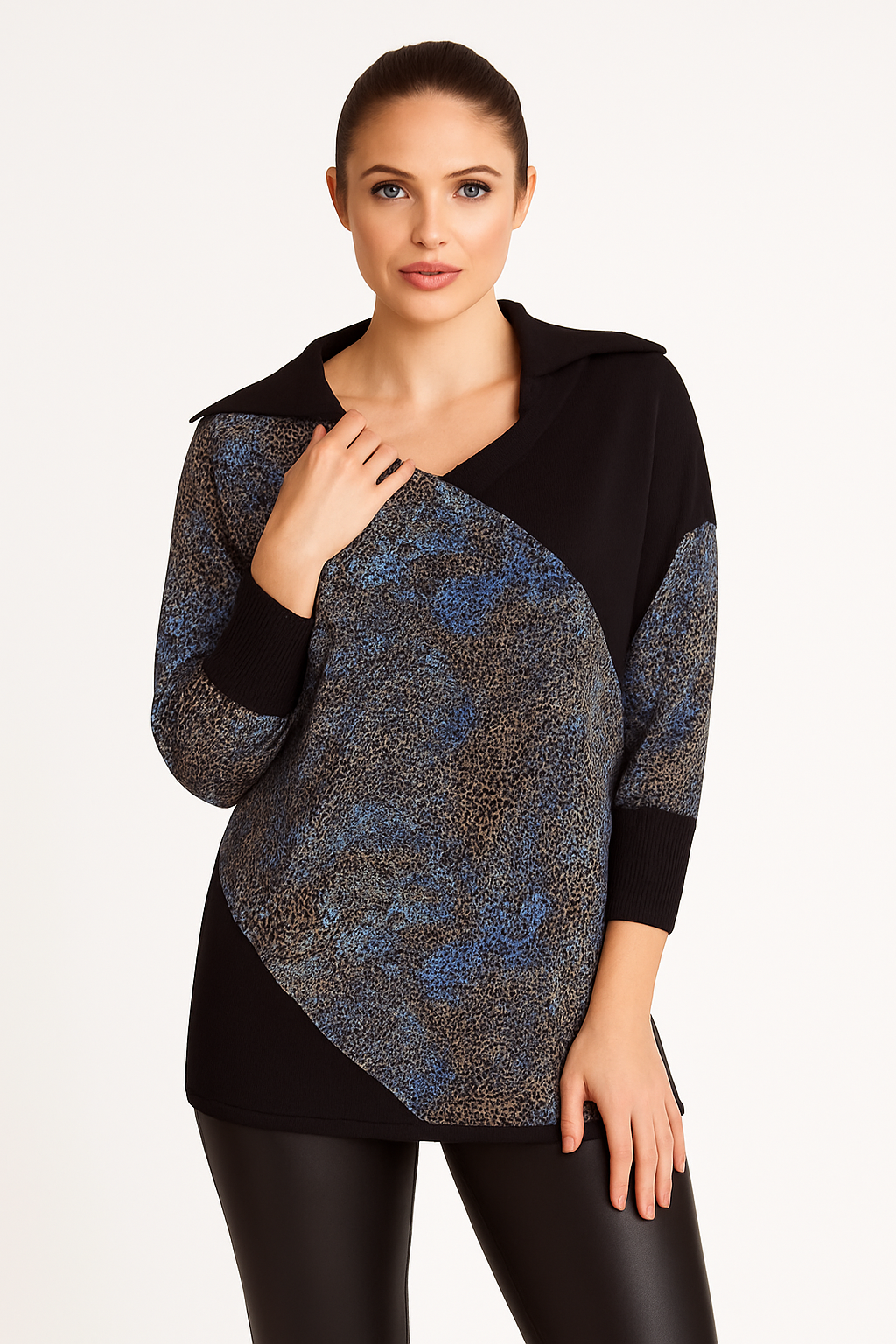 Cheetah Collar Neck Tunic