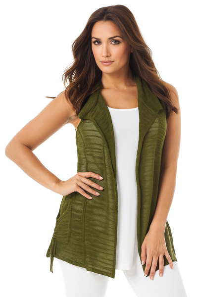 Gathered Draped Collar Vest
