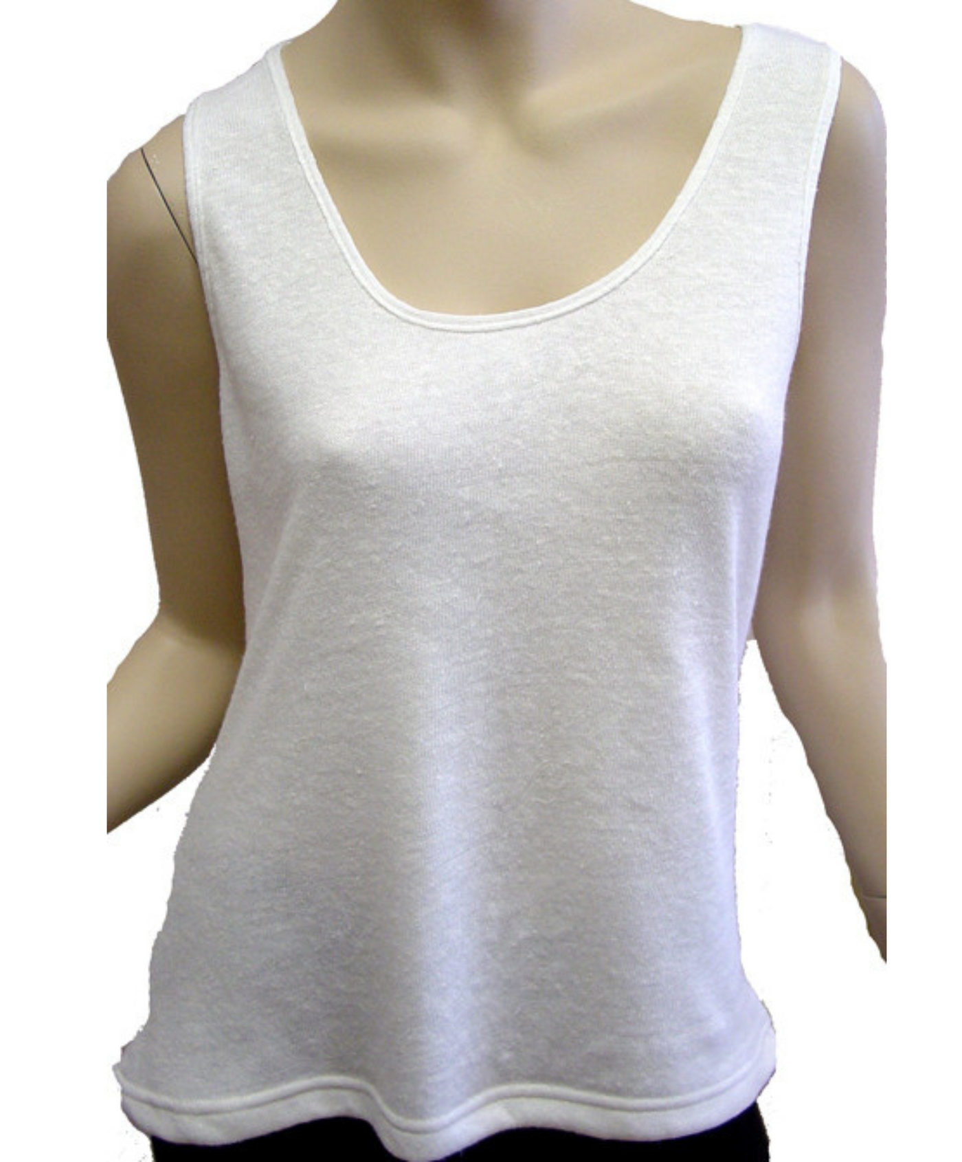 Camiseta sin mangas de lino compatible con sujetadores