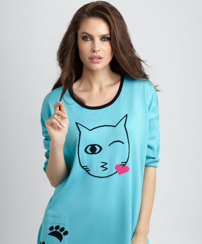 Suéter con estampado de beso de gato