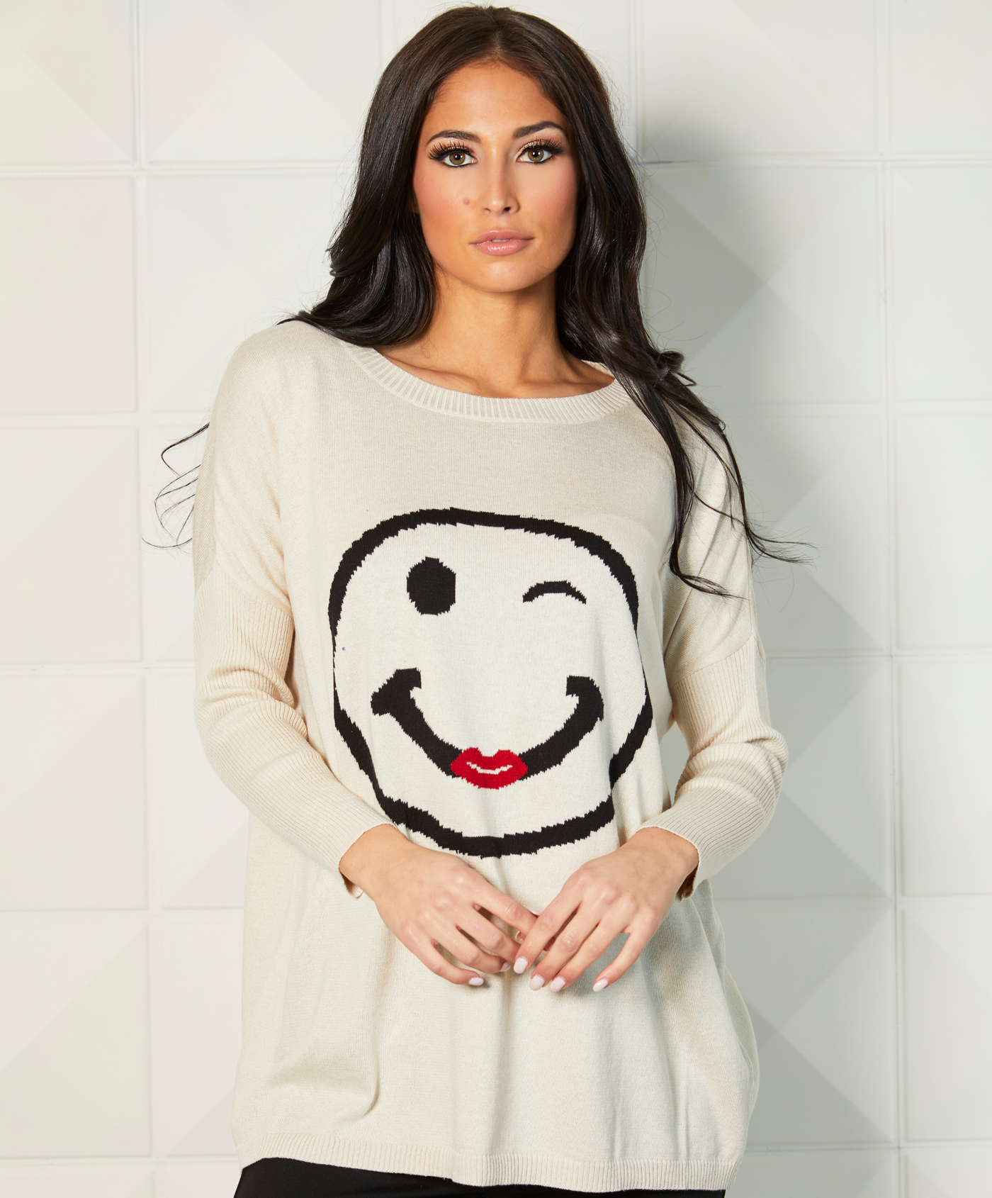 Wink & Smile Emoji Pullover
